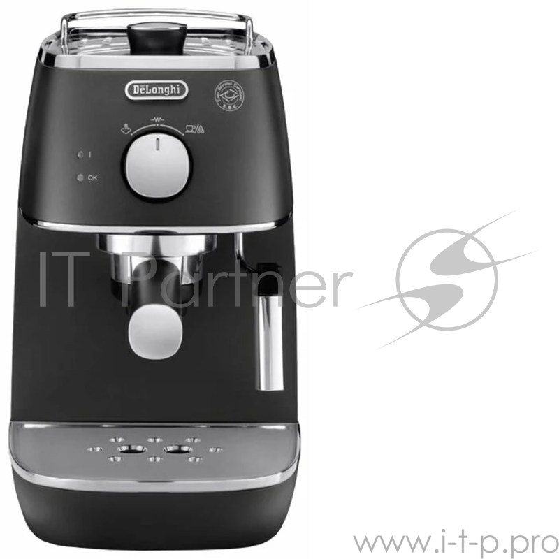 Кофемашина DELONGHI ECI 341.BK кофеварка эспрессо для молотого кофе и в таблетках приготовление капучино отключение при неиспользовании одновременная раздача на 2 чашки металлический корпус
