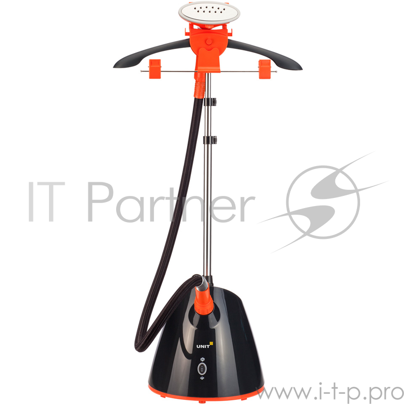 Отпариватель для одежды UNIT UGS-126, 1800Вт., 1.5л., комплект аксессуаров, черно-оранжевый.