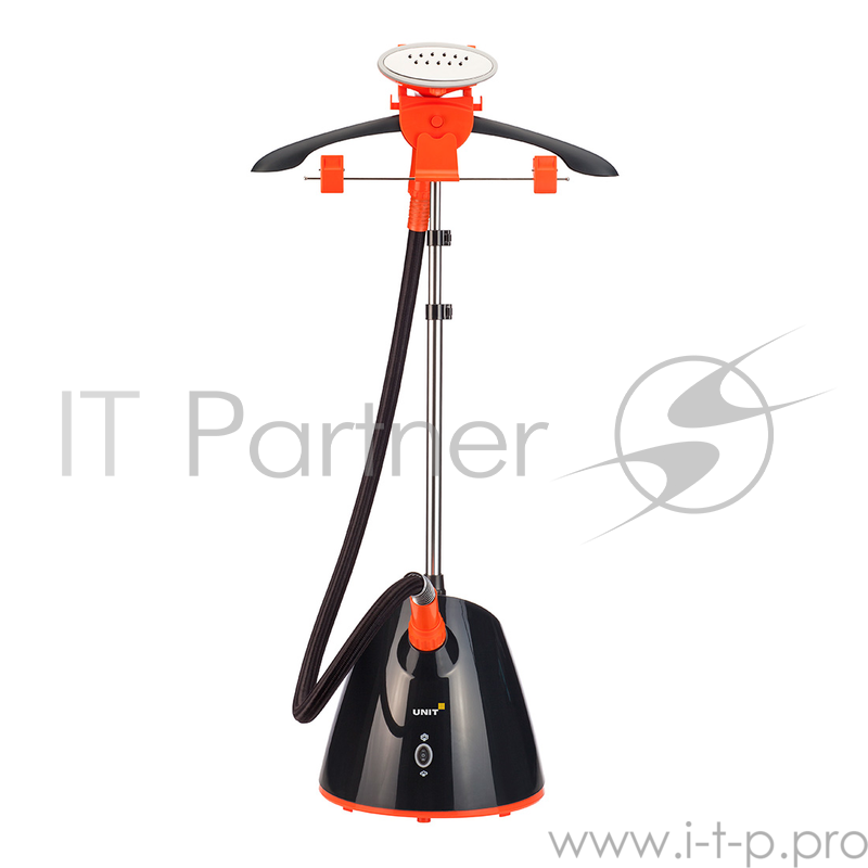 Отпариватель для одежды UNIT UGS-126, 1800Вт., 1.5л., комплект аксессуаров, черно-оранжевый.