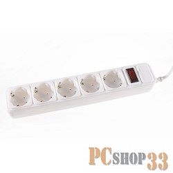 Сетевые фильтры 3Cott Сетевой фильтр 3C-SP1005W-5.0 (5 евро-розеток с заземлением, 5 м, белый, коробка) {0480602}