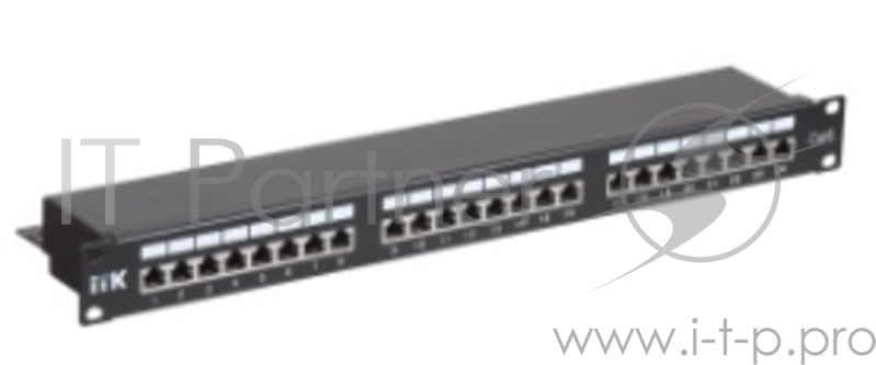 Патч-панель 1U кат.6 STP, 24 порта (IDC Dual), с кабельным органайзером ITK
