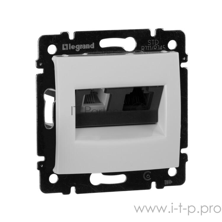 Valena Розетка двойная RJ45 кат.5е UTP + RJ11, бел. Valena Розетка двойная RJ45 кат.5е UTP + RJ11, бел.