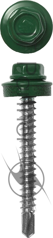 Саморезы для крепления кровельных материалов к деревянной обрешетке Зубр цвет RAL 6002 зеленый лист, оцинкованные, 4,8x35мм, 380шт 4-300315-48-035-6002