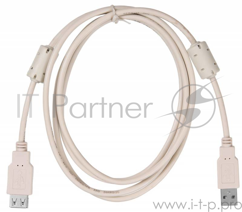 Кабель-удлинитель USB2.0 Buro USB2.0-AM-AF-1.8M-MG A(m)/A(f) (1.8м) феррит.кольца