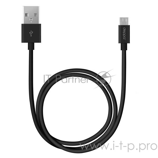 Кабель USB TO MICRO USB 1.2M BLACK 72103 DEPPA