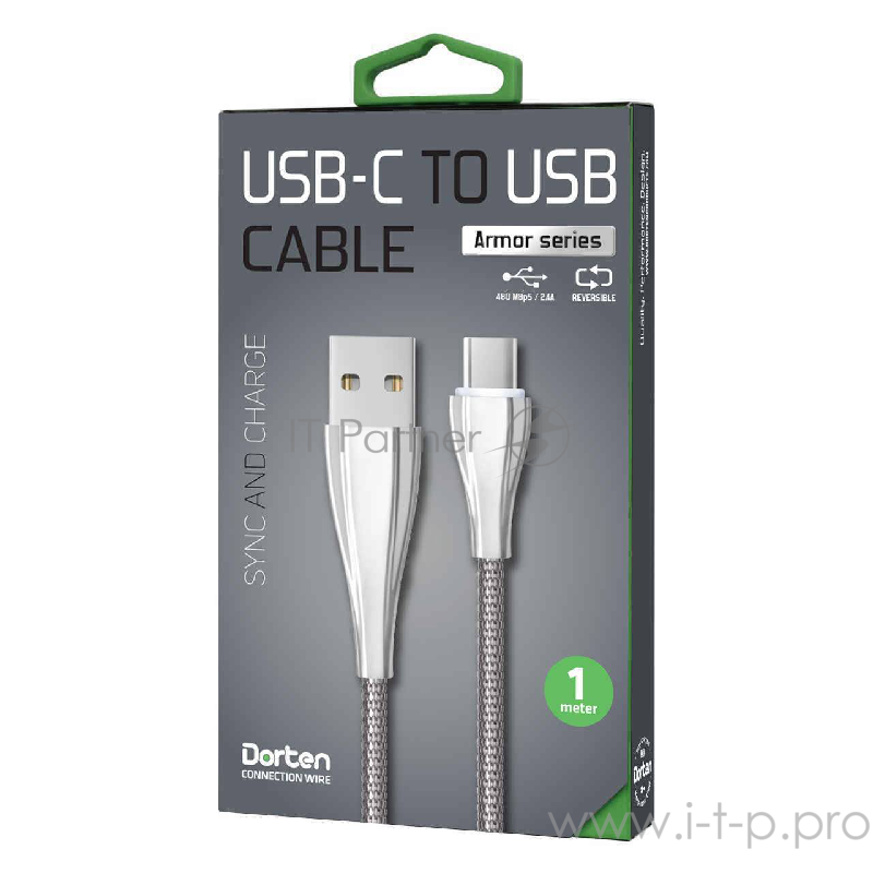 Кабель USB-C Dorten Armor Series, 1 метр, Silver