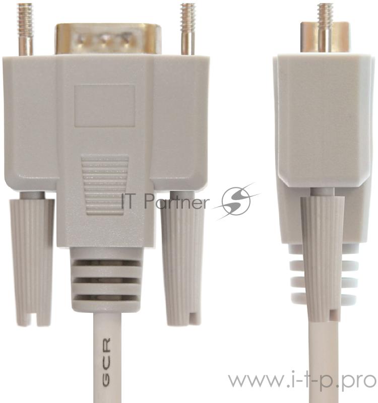 Кабель Greenconnect 15.0m 0-модемный COM, DB9/DB9 9M/9M, серый, 30 AWG, GCR-DB902-15m