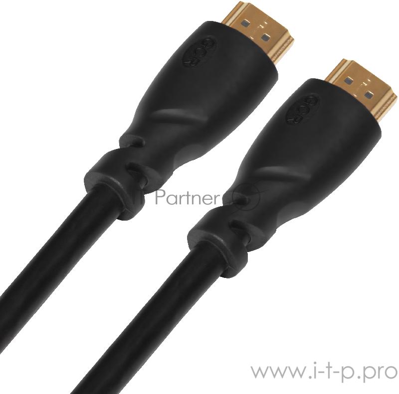 Кабель Greenconnect Кабель 0.2m v1.4 HDMI M/M черный, OD7.3mm, 30/30 AWG, позолоченные контакты, Ethernet 10.2 Гбит/с, 3D, 4K, экран (GCR-HM310-0.2m)