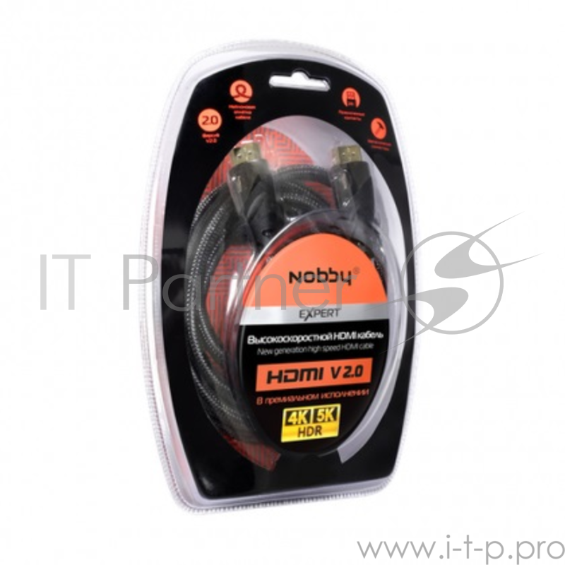 Кабель HDMI-HDMI Nobby Expert v2.0, 3 м., NBE-HC-30-01