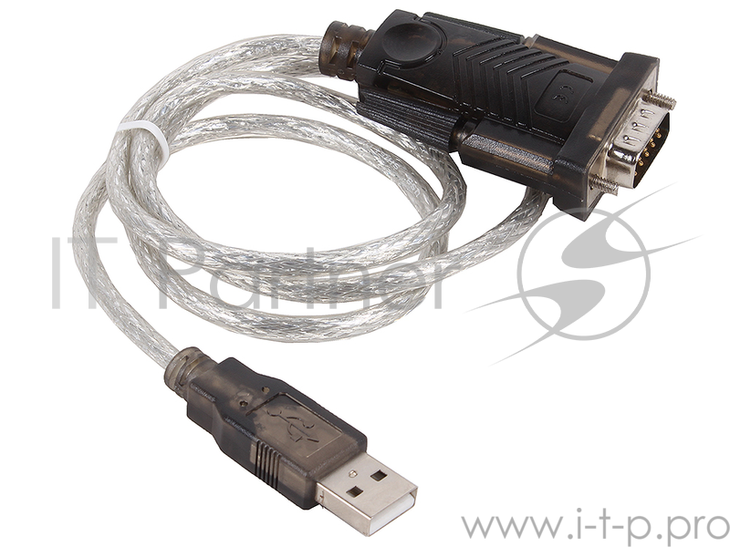 Кабель-адаптер USB AM <-> COM DB9M(RS232) Orient USS-101N18, chipset Prolific PL2303TA, поддержка Win 8/8.1, 1.8м, крепление винты