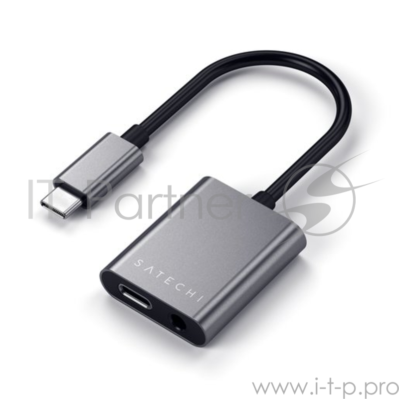 Адаптер Satechi Type-C to 3.5mm. Выход Type-C 1 шт., вход Type-C - 1 шт., 3.5 мм. - 1 шт. Длина кабеля 5 см.