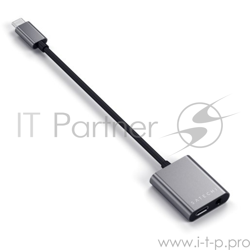 Адаптер Satechi Type-C to 3.5mm. Выход Type-C 1 шт., вход Type-C - 1 шт., 3.5 мм. - 1 шт. Длина кабеля 5 см.