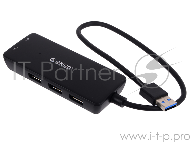 Концентратор USB Orico H3TS-U3 (черный) USB 3.0 x 3, 5 Гбит/сек, cardreader SD&TF