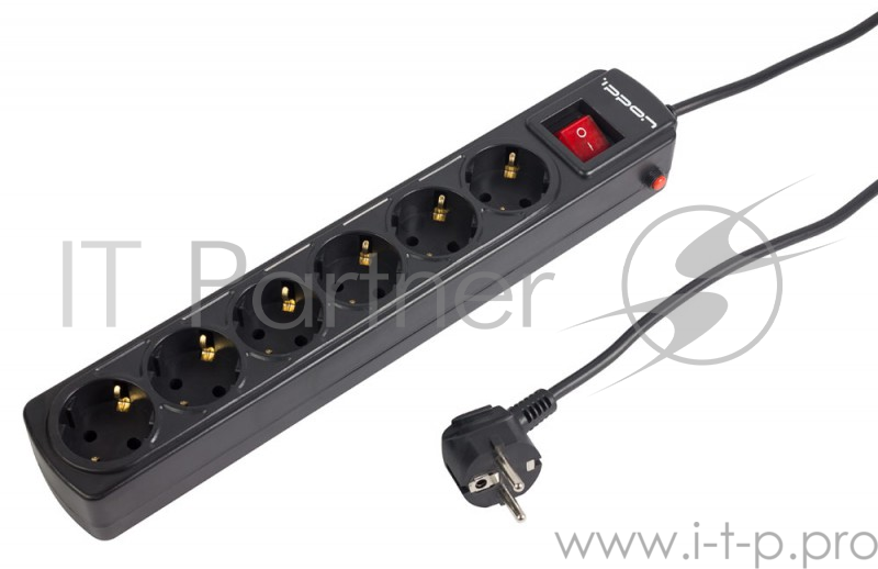 Сетевой фильтр Ippon BK252 5м (6 розеток) черный (коробка)