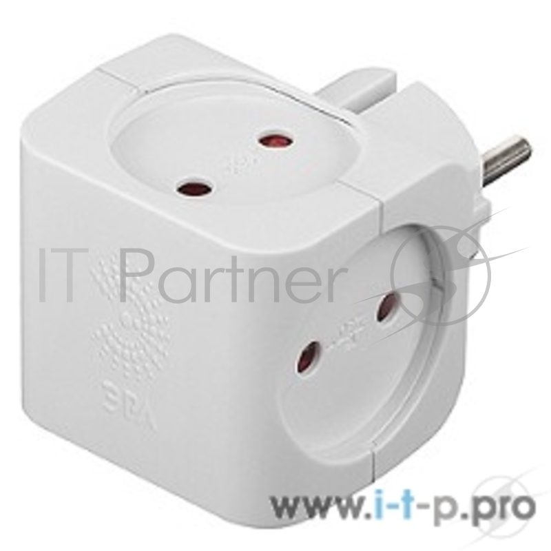 Бытовые удлинители ЭРА SP-4-W белый {Тройник 4гн, без заземл}