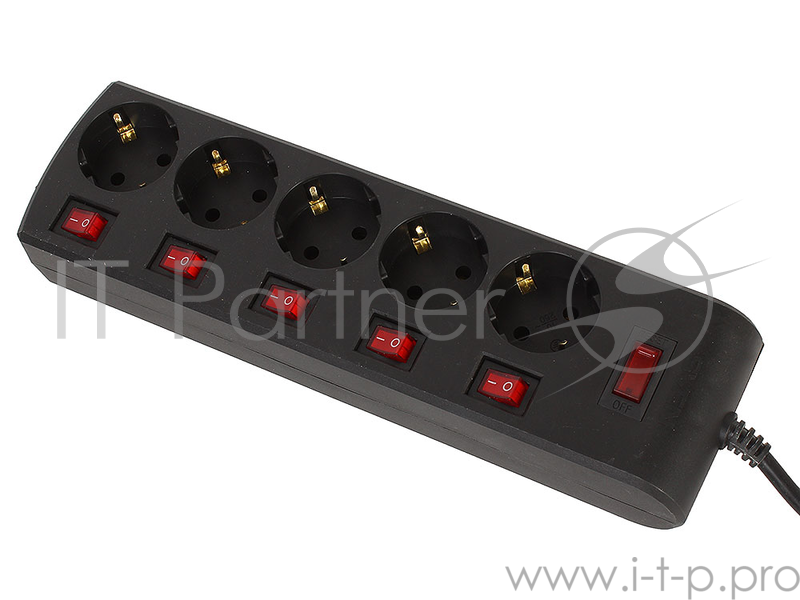 Сетевой фильтр Sven SF-05PL 1,8 м (5 розеток) черный