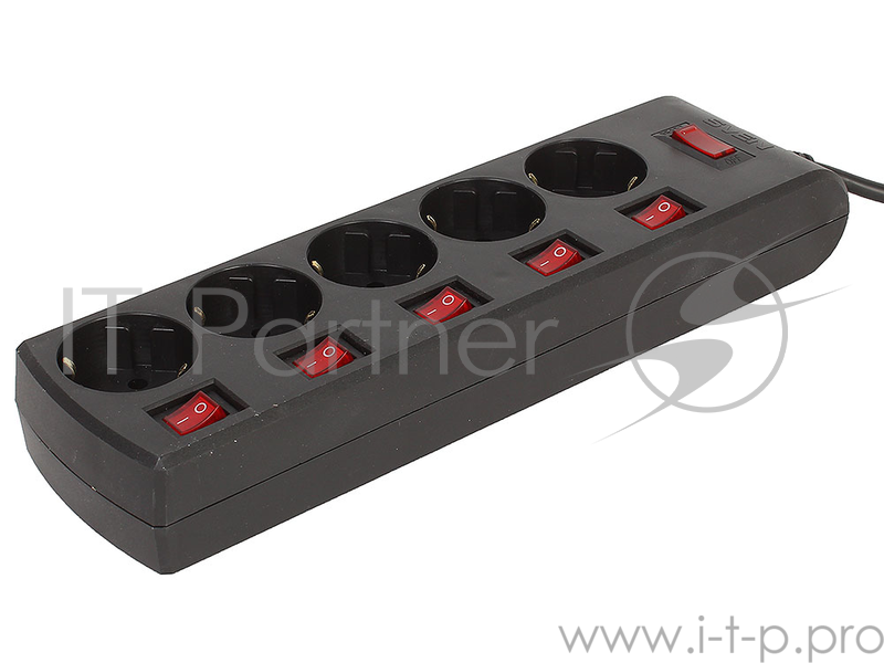 Сетевой фильтр Sven SF-05PL 1,8 м (5 розеток) черный