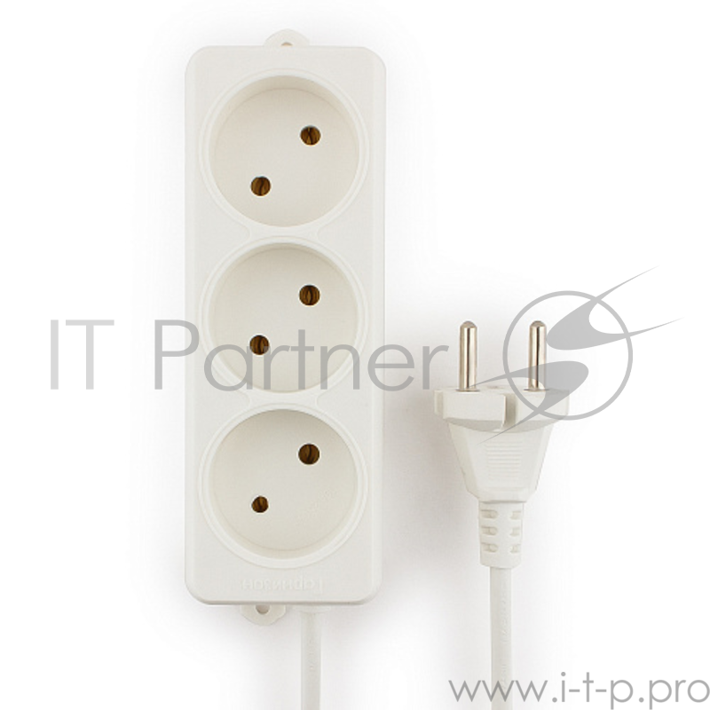Сетевые фильтры Gembird Удлинитель Гарнизон EL-NL3-W-2, 3 розетки допустимый ток 10А, длина 2м.