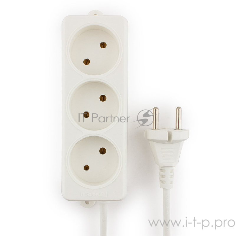 Сетевые фильтры Gembird Удлинитель Гарнизон EL-NL3-W-2, 3 розетки допустимый ток 10А, длина 2м.