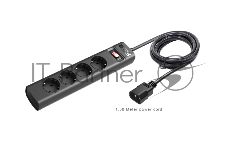 Сетевой удлинитель APC PZ42I-GR 1.5м (4 розетки) черный (коробка)
