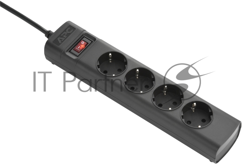 Сетевой удлинитель APC PZ42I-GR 1.5м (4 розетки) черный (коробка)