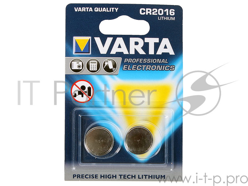 Элемент питания VARTA ELECTRONICS CR 2016 блистер 2 06016101402
