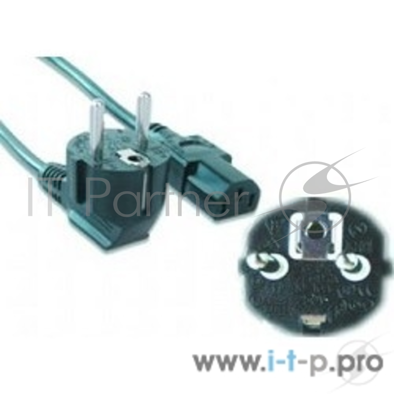 Кабель Кабель питания Gembird 3.0м, VDE(0.75мм), черный, с зазем., пакет PC-186-VDE-3M