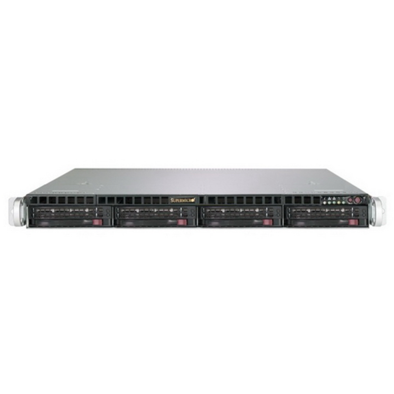 Supermicro SuperServer 5019C-M (Black), 1U, Single Socket H4 (LGA 1151), 4 DIMM slots, 2 GbE LAN ports, 1 dedicated IPMI LAN, 4 Hot-swap 3.5