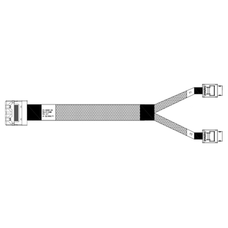Cable, U.2 Enabler, HD (SFF8643) -to- OCuLink (SFF8612), 1m, Used with Supermicro & Intel systems use OCuLink on the backplane (05-50062-00)
