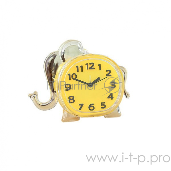 IRIT, IR-601, Будильник Квадрат, 15*5*13 см. питание 1шт АА (не в комплекте), цвет желтый