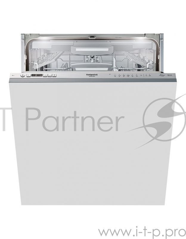 Встраиваемая посудомоечная машина HOTPOINT-ARISTON.82x60x60, 14 комплектов, 9 программ мойки, уровень шума 43 дБа, инверторный мотор, цифровой дисплей, отсрочка пуска 1-12 ч, конфигурация корзины Top, 3-ья корзина для столовых приборов, потребление в