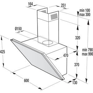 Вытяжка каминная Gorenje WHI643ORAB черный управление: сенсорное (1 мотор)