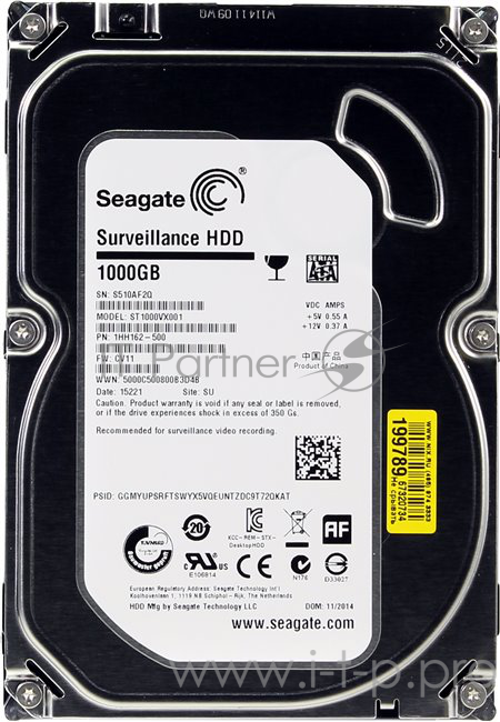 Жесткий диск 1TB Seagate Surveillance (ST1000VX001) {Serial ATA III, 7200 rpm, 64mb, для видеонаблюдения}