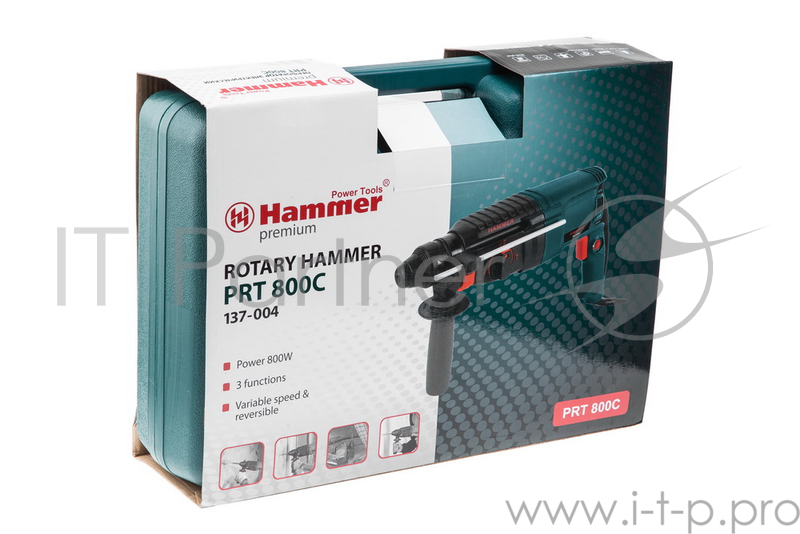 Перфоратор HAMMER PRT800C PREMIUM 137-004 Перфоратор 20194 {800Вт SDS+ 26мм 0-900об/мин 3.0Дж 3 режима кейс}