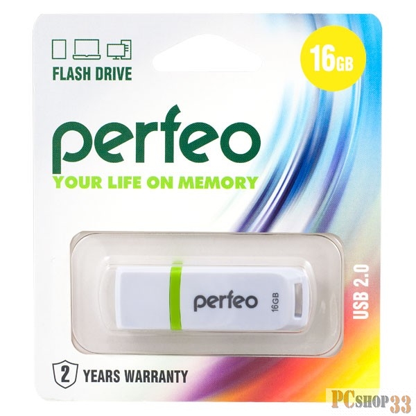 Носитель информации Perfeo USB Drive 16GB C11 White PF-C11W016