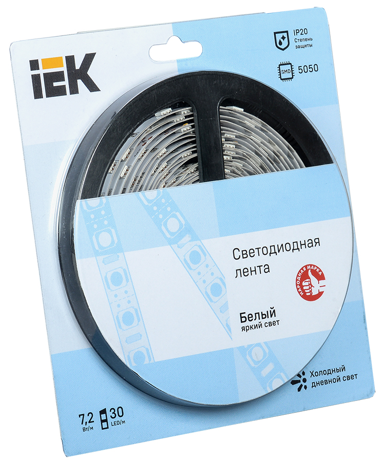 Iek LSR2-2-030-20-1-05 Лента LED 5м блистер LSR-5050W30-7,2-IP20-12V холодный белый