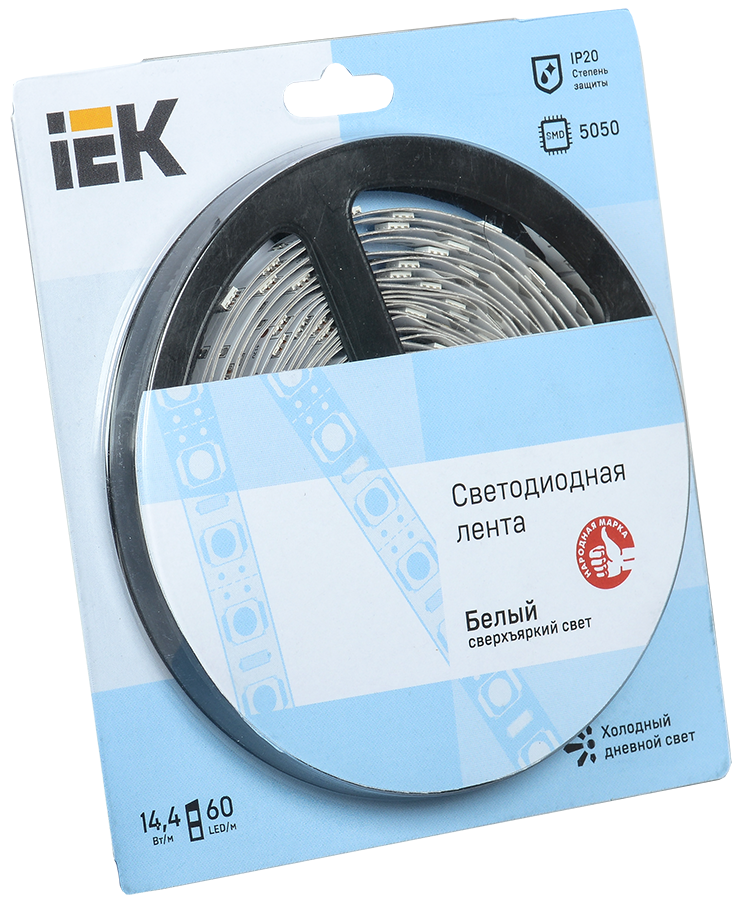 Iek LSR2-2-060-20-1-05 Лента LED 5м блистер LSR-5050W60-14,4-IP20-12V холодный белый