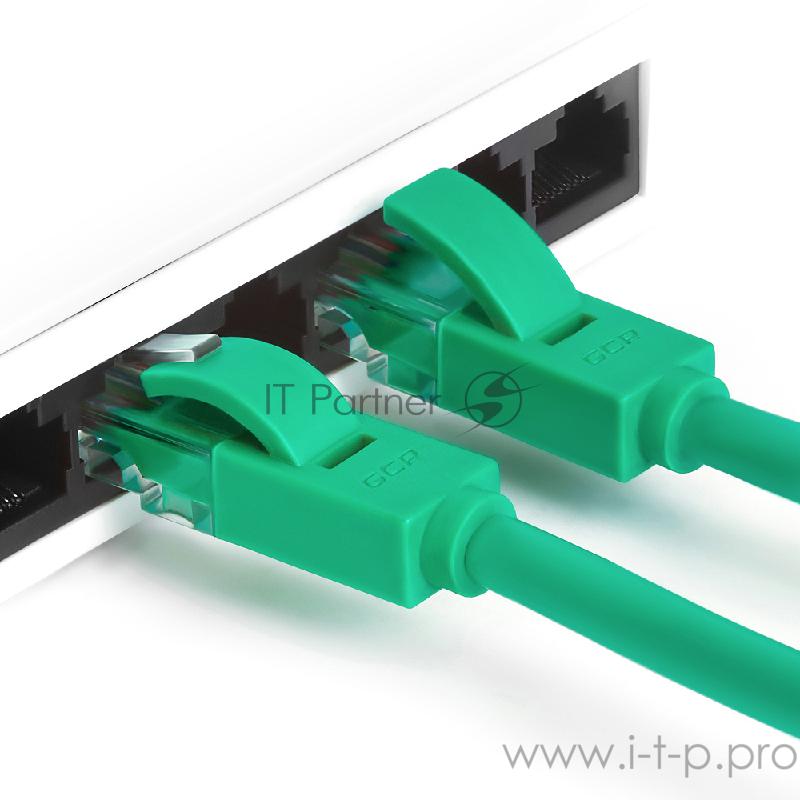 Патч-корд Greenconnect Патч-корд UTP прямой 1 m AWG24 кат.5е, RJ45, медь, литой (Зеленый), пластик пакет (GCR-LNC05-1.0m)