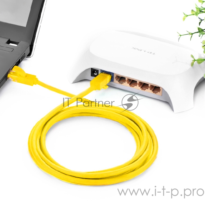 Патч-корд Greenconnect Патч-корд UTP прямой 20m AWG24 кат.5е, RJ45, медь, литой (Желтый), пластик пакет (GCR-LNC02-20.0m)