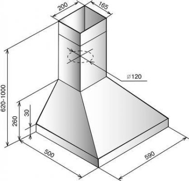 Вытяжка каминная Эликор Вента 60П-430-ПЗЛ молоко/рейлинг бронза