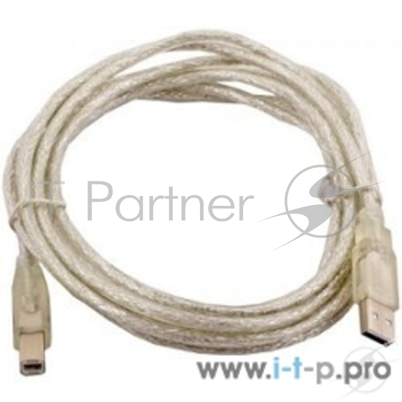 Кабель VCOM VUS6900-3MTP Кабель USB 2.0 AM/BM 3.0m прозрачная изоляция