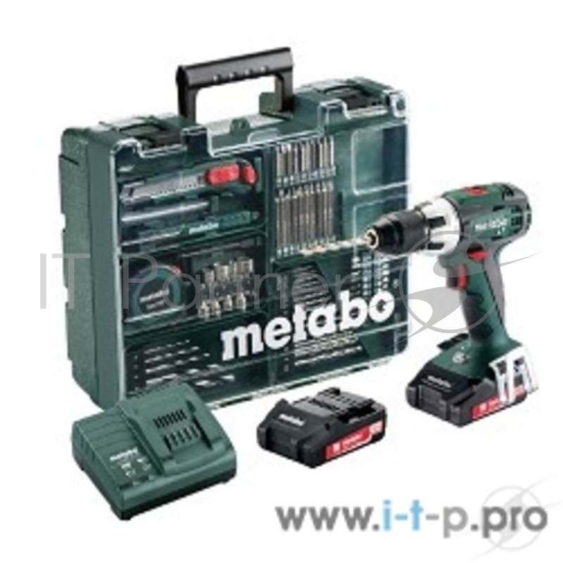 Дрель, Шуруповерт Metabo BS 18 LT Set Аккумуляторная дрель-шуруповерт 602102600 {Акк.винт 2х2.0Ач Li с набором 74 пр}
