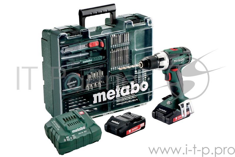 Дрель, Шуруповерт Metabo BS 18 LT Set Аккумуляторная дрель-шуруповерт 602102600 {Акк.винт 2х2.0Ач Li с набором 74 пр}
