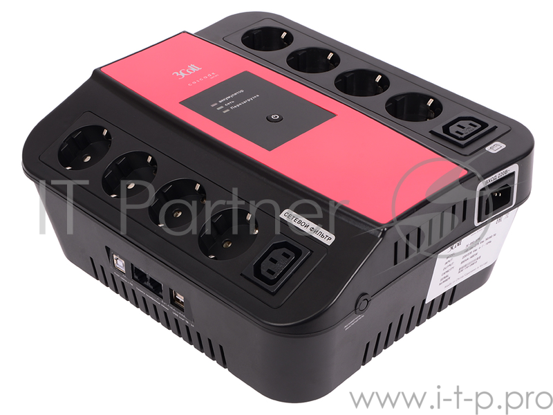 3кот 3Cott ИБП Cascade 3C-1000-SPB 1000VA/600W, линейно-интерактивный, управляемый, 3-х ступенчатый {0369160}