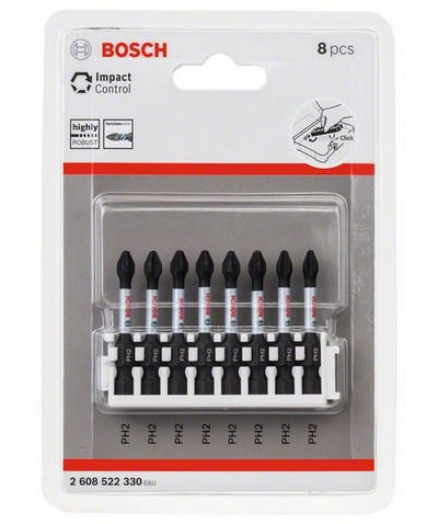 Набор ударных бит для шуруповерта Bosch Impact Control PH2 (8шт.) BOSCH 2 608 522 330, шт