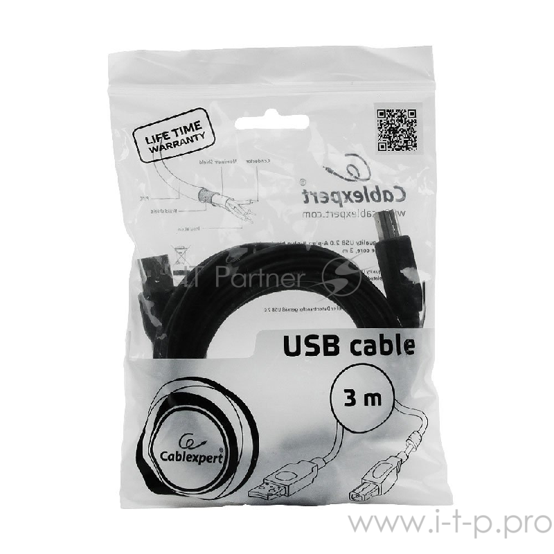 Кабель USB2.0 соединительный USB A-B Gembird CCF-USB2-AMBM-10 (3.0м)
