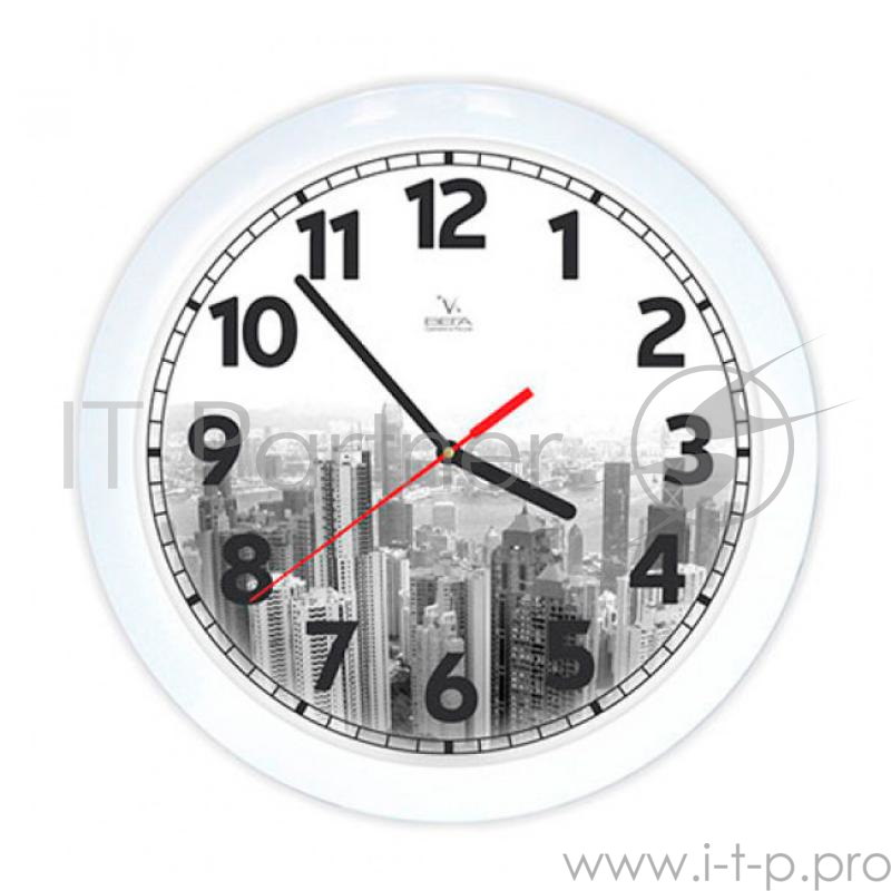 Часы ВЕГА П 1-7/7-214 Город черно-белый