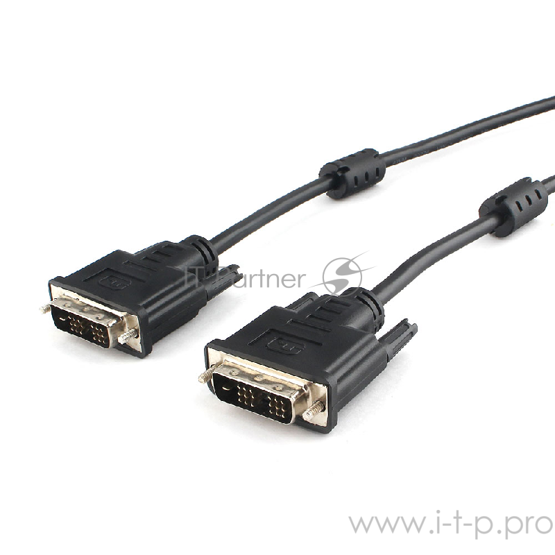 Кабель DVI-D single link Cablexpert CC-DVIL-BK-6, 19M/19M, 1.8м, CCS, черный, экран, феррит.кольца, пакет