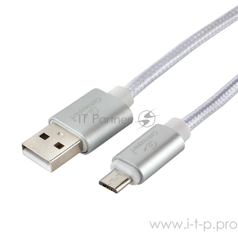 Кабель USB 2.0 Cablexpert CC-U-mUSB02S-1M, AM/microB, серия Ultra, длина 1м, серебристый, блистер