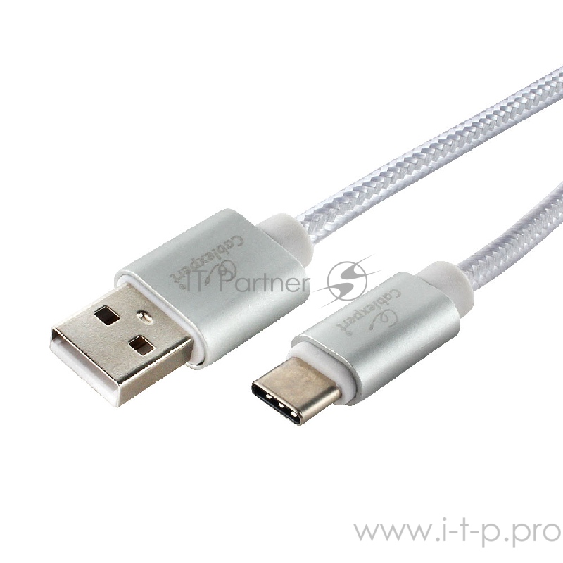 Кабель USB 2.0 Cablexpert CC-U-USBC01S-3M, AM/TypeC, серия Ultra, длина 3м, серебристый, блисте